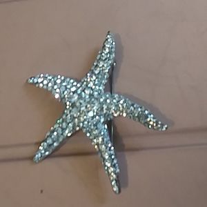 Rhinestone Starfish Brooch